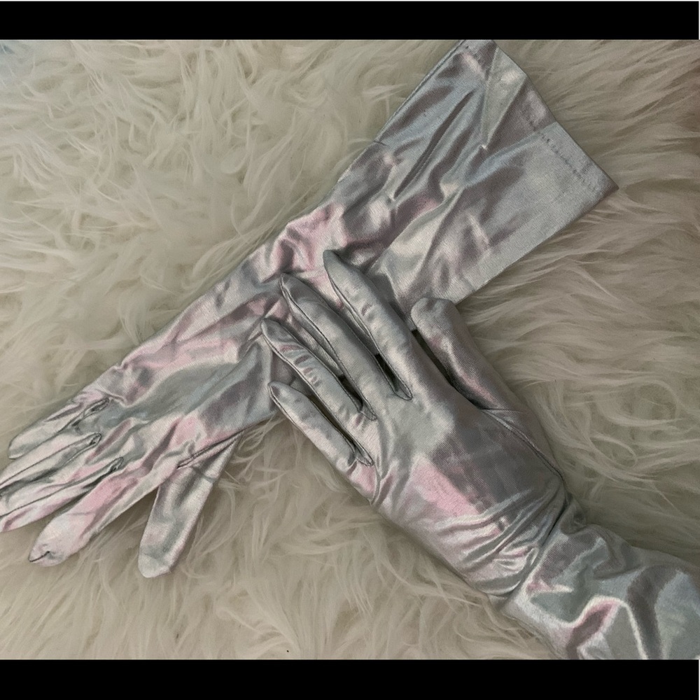 Vintage Silver Long Gloves (small hands)